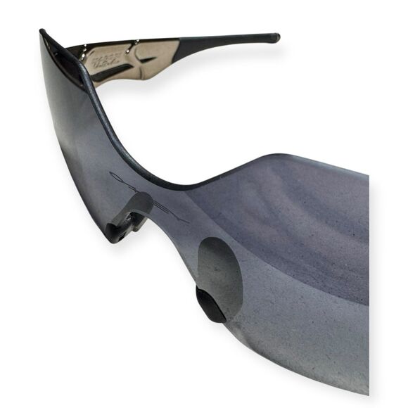 Oakley Zero Sunglasses Black Chrome Retro Shades Gray Lenses Rimless Rare - Picture 9 of 9